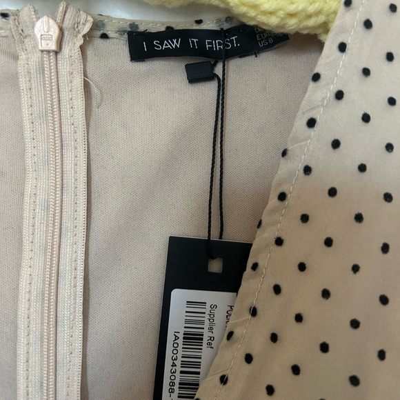 I Saw It First Beige Polka Dot Wrap Dress - Picture 2 of 7